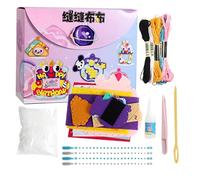 Kit de costura para niñas, juguete educativo divertido con animales | Kit creativo para niños, para desarrollo de habilidades prácticas de costura artesanal casa viaje Navidad