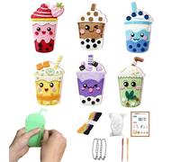Kit de Costura para Niños | Para Hacer Llavero De Bolso Con Tema De Té Con Leche,Juego De Costura Para Niñas,Para Proyecto de Arte, Fabricación de Muñecas, Hogar, Actividad Escolar, Cumpleaños, Navida