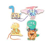 Kit de costura para niños pequeños, tarjetas de costura para niños - Aprenda a coser animales de cordones de madera - Juguetes de habilidades motoras finas, juegos de mesa, juguetes de viaje por carre