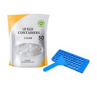Kit De Creación De Bálsamo Labial | Bandeja De Bálsamo Labial | Bandeja Y Espátula Para Llenar Bálsamo Labial | Kit de bálsamo labial para molde de relleno | 50 kits de Balsam