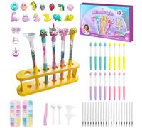 Kit de Creación de Bolígrafos 82 Accesorios, Laboratorio de Bolígrafos, Fábrica de Rotuladores, Manualidades Adecuadas para Niños de Seis Años, Ideas de Regalos para Niños y Niñas de Seis a Diez Años