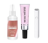 Kit De Creación De Pegamento Para - Esmalte De Sólido De 30 G, Spray Removedor De 30 Ml | Lámpara De Curado Led, Adhesivo Para A Presión, Potente Herramienta De Manicura Para Saló