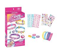 Kit de creación de pulseras para niños - Creativo juego de manualidades con cuentas, paquete de actividad para niños pequeños, práctica caja de fábrica, estación de creación de accesorios coloridos