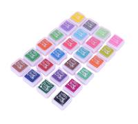 Kit de creación imaginativa: almohadilla de tinta lavable de 24 colores para sellos de bricolaje en tela, madera y papel, ideal para scrapbo