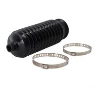 Kit de cremallera de dirección de silicona y fuelle de piñón negro para repuesto de CV y transmisión con abrazaderas de metal, funda de piñón + 2 abrazaderas