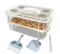 Kit de cría de de harina | Contenedores de alimentación de de maíz de malla fina, de alimentación amarilla para planeadores del azúcar, reptiles, pollos, lagartos, dragón, ranas