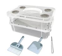 Kit De Cría De De Harina: Recipiente Ventilado De Acrílico Transparente, De Cría De Malla Fina, Organizador Seguro del Hábitat De Las Larvas, De Gestión De Cultivo Transparente |