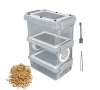 Kit de Cría de de la Harina,Contenedor Estable de Múltiples Capas con Filtro Transpirable - de Observación de de Seda | para Reptiles, Anfibios, Proyectos Escolares, Actividades al Aire Libre, Observa