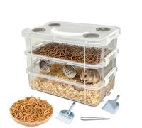 Kit De Cría Harina | Y Criadero Resistente A Los Olores,Contenedor Filtrante De Residuos para De Seda | para La Alimentación De Reptiles, Lombrices Y Otros Animales En El Hogar Y En La Clase