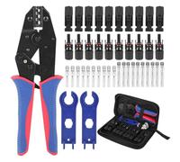 Kit de Crimpadora Solar para Cables PV de 2,5/4/6 mm² con 1 Alicates, 10 Pares Conectores Macho/Hembra et 2 Llaves Para el Montaje de Cables de Paneles Solares