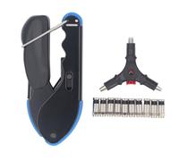 Kit de crimpadora y pelacables para cable coaxial F, kit de herramientas para cable coaxial con mango antideslizante, crimpado de precisión para cables RG59 y RG6, incluye 10