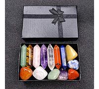 Kit de cristales curativos premium en caja de regalo - 7 chakras juego de piedras caídas, 7 chakras juego de piedras de meditación y amuleto de yoga con caja de regalo