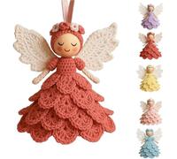 Kit De Crochet For Hacer Un Ángel, Kit De Crochet Con Hilo E Instrucciones For Principiantes, Decoración For Árbol De Navidad, Manualidades Fáciles De Empezar For Amigos.(Red)
