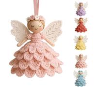 Kit De Crochet For Hacer Un Ángel, Kit De Crochet Con Hilo E Instrucciones For Principiantes, Decoración For Árbol De Navidad, Manualidades Fáciles De Empezar For Amigos.(Pink)