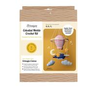 Kit de crochet para m vil celestial Scheepjes: set completo para crear decoraciones de ensue o. Incluye ganchos de lana y gu a de patrones.