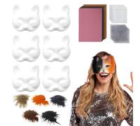 Kit de cubierta de cara de gato, disfraz de animal con mallas para ojos, disfraz para niños y niñas, cosplay, familia, amigos, adultos, sesiones de fotos, fiestas, teatro