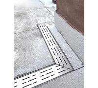 Kit de Cubierta de Drenaje con Filtro de canalón Lineal de Acero Inoxidable para terraza, Patio y Entrada de vehículos, con Tubo de Zanja de Esquina de 90 Grados y Rejillas de bajante.