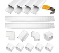 Kit de cubierta de PVC para sistemas de CA Mini-Split de 7,6 cm x 4,5 m, aislamiento decorativo de PVC para aire acondicionado sin conductos y bombas de calor, solución de cubierta de tubos