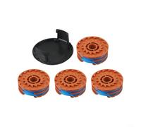 Kit de cubierta de tapa de bobina y carretes de línea para recortadoras de césped McGregor MET3525 MET4530 MET6032 GT25 GGT350A1 GGT3503 repuesto compatible con WORX WG100E WG101E PVC 1 cubierta 4