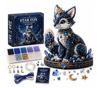Kit de cuentas 3D con diseño de luna celestial y gato, juego de cuentas de estrellas guardianas para principiantes, adorno mágico hecho a mano para decoración del hogar (H)
