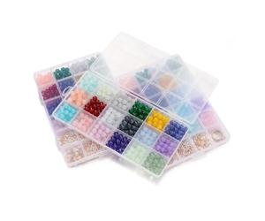 kit de cuentas de bricolaje 450-1300 cuentas de cristal jade imitación 0.315 in(Set 01)