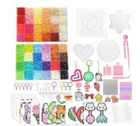 Kit de cuentas de fusible de 28000 2,6 mm, 48 colores, mini cuentas de hierro pequeñas, juego de cuentas derretidas, más de 200 patrones, suministros de manualidades, decoraciones artísticas