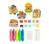 Kit de cuentas para niños - Inspire Creative Craft Learning Through Play, Colourful Dotting Bead Set Fun Design, Multi Shape Beads + Easy Thread Tools, Child-Safe Durable Material - para el hogar, la