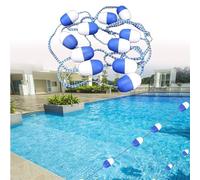 Kit de cuerda y flotador de seguridad para piscina, divisor de extremo poco profundo premontado con ganchos de acero inoxidable, altamente visible para una mayor seguridad