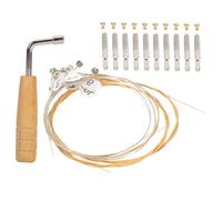 Kit de Cuerdas y Clavijas para Lira Llave, 21 Piezas | Metal y Madera, 10 Cuerdas, 10 Clavos Huecos, 1 Llave, para Educación Musical y Práctica en Casa