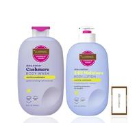 Kit de cuidado de la piel: contiene loción corporal de vainilla y cachemira de E.O.S y gel de ducha con LuxPaks Wipe