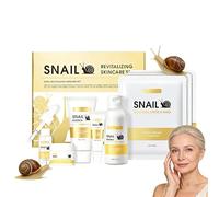 Kit de cuidado de la piel de caracol coreano, 6 piezas, con niacinamida y ginseng para revitalizar y antienvejecimiento, para mujeres, adolescentes, novias, esposas, madres
