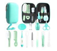 Kit de cuidado de la salud y aseo del bebé, 15 en 1, juego de seguridad para bebés recién nacidos, juego de cuidado de la salud con cepillo para el pelo, escamas, cortaúñas para bebés, niñas y niños