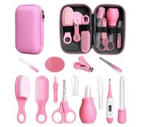 Kit de cuidado de la salud y aseo del bebé, 14 en 1, juego de seguridad para bebés recién nacidos, juego de cuidado de la salud con cepillo para el pelo, escamas, cortaúñas para bebés, niñas y niños