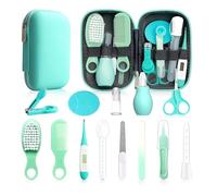 Kit de cuidado de la salud y aseo del bebé, 14 en 1, juego de seguridad para bebés recién nacidos, juego de cuidado de la salud con cepillo para el pelo, escamas, cortaúñas para bebés, niñas y niños