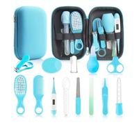 Kit de cuidado de la salud y aseo del bebé, 15 en 1, juego de seguridad para bebés recién nacidos, juego de cuidado de la salud con cepillo para el pelo, escamas, cortaúñas para bebés, niñas y niños