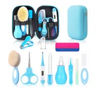 Kit de cuidado de la salud y aseo del bebé, juego de seguridad para bebés recién nacidos, juego de cuidado de la salud con cepillo para el pelo, báscula, cuchara medidora, cortaúñas (17 unidades,