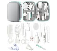 Kit de cuidado de la salud y aseo del bebé, kit de cuidado de bebés recién nacidos, con peine de cepillo de pelo, cortaúñas, termómetro, clip para chupete, búsqueda de registro de bebé, artículos
