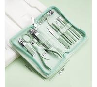 Kit de cuidado de la ua de 12 piezas Mint Manicure Manicure Juego de manicura de cuidado personal Kit de clavos de clavos con lujosos regalos de