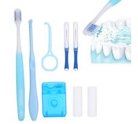 Kit de Cuidado de Ortodoncia Portátil Kit de Cepillo de Dientes de Ortodoncia para Pacientes de Ortodoncia para Frenos Kit de Cuidado Bucal de Viaje Kit de Viaje Dental Cepillo Interdental Cera Dental