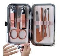 Kit de cuidado de uñas,Kit de manicura de uñas - Juego de manicura portátil de 7 piezas, cortaúñas de acero inoxidable - de limpieza de, kit de ligero para mujeres, hombres, adultos