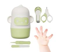 Kit de cuidado de uñas para bebés,Kit de uñas para bebés, Kit de cuidado de uñas 4 en 1, Kit de manicura y pedicura fácil de agarrar con cortaúñas, tijeras y pinzas para limar en un bonito estuche seg