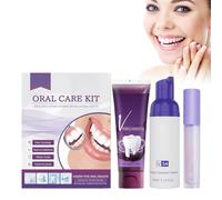 Kit De Cuidado Dental Con Espuma Para Los Dientes, Pasta De Dientes Y Pintura Blanqueadora De Dientes, Limpia Suavemente Los Dientes, Blanquea Los Dientes Y Refresca El Aliento