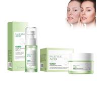 Kit De Cuidado Facial Con Ácido Salicílico, Suero Anti-Acné Y Crema Hidratante, Trata Efectivamente El Acné Y Las Espinillas, Limpia Y Minimiza Los Poros Dilatados, Controla El Exceso De Grasa