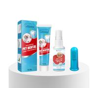 Kit de Cuidado Oral para Perros y Gatos - Tres en Uno, Cepillo Dental de Dedo, Pasta Dental y Spray Limpiador, Residuos de Comida, el , Fácil de Usar