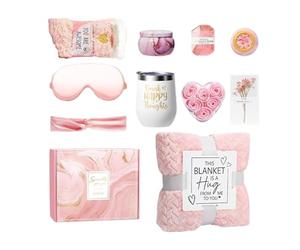 Kit de cuidado personal para mujeres, kit de recuperación para mujeres, estuche de relajación con cuadros de franela, para posparto, día de la madre, regalo de jubilación