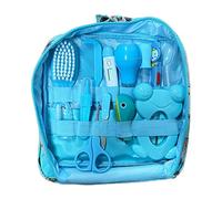 Kit de cuidado y cuidado de la salud del bebé Aspirador nasal para bebés Cortaúñas Juego de cepillos para el cabello Kit de de limpieza diario para recién nacidos 13 piezas/juego estilo B azul