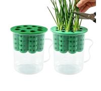 Kit de Cultivo de Verde, Paquete de 2 Tazas de germinación con asa y Bandeja para macetero hidropónico, cultivador de Verduras Reutilizable para Cocina, Ventana, jardín para