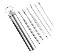 Kit de cureta para oídos de acero inoxidable Juego de limpiador oídos, cuchara for, palillo en espiral for limpieza, fácil extracción cerumen, kit