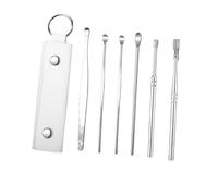 Kit de cureta para oídos de acero inoxidable Limpiador de oídos Palillos for los Herramienta for eliminar la cera Cuidado Cuchara Removedor cerumen(White)
