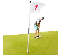Kit de de Bandera de Golf - Copa de sujeción de Bandera de Golf de 590 g, Poste Fuerte Resistente a la Intemperie, Inserto Estable en el Suelo, Bandera de Visibilidad Brillante | Solución de